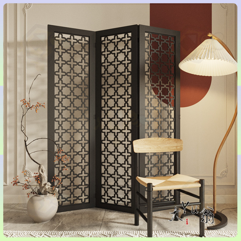 Folding Screen Partition Traditional Chinese Style Pure Black Folding ...