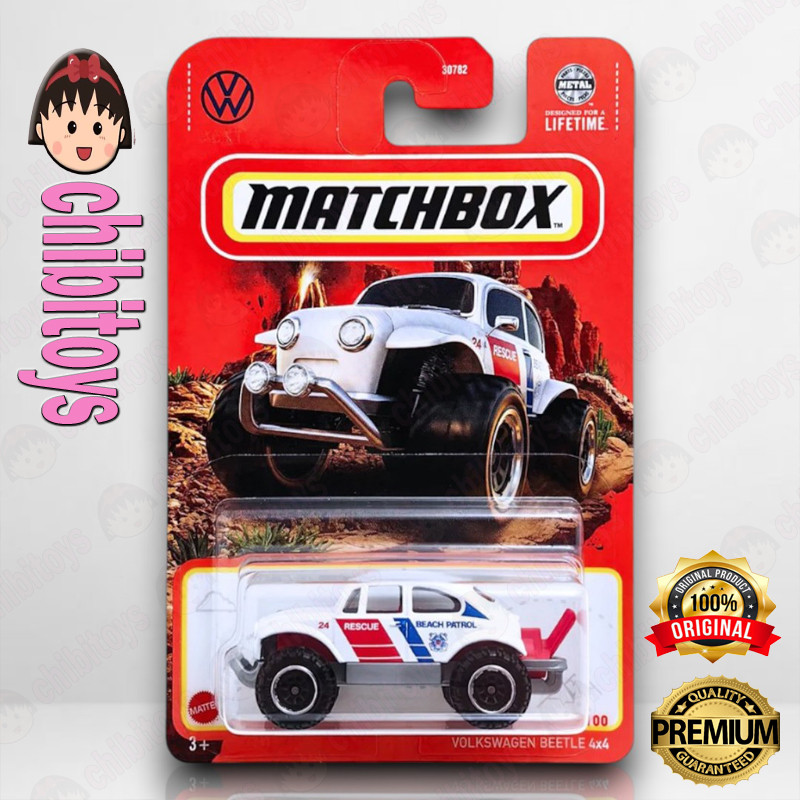 Matchbox Volkswagen Beetle 4x4 White Beach Patrol Diecast Offroad Car ...