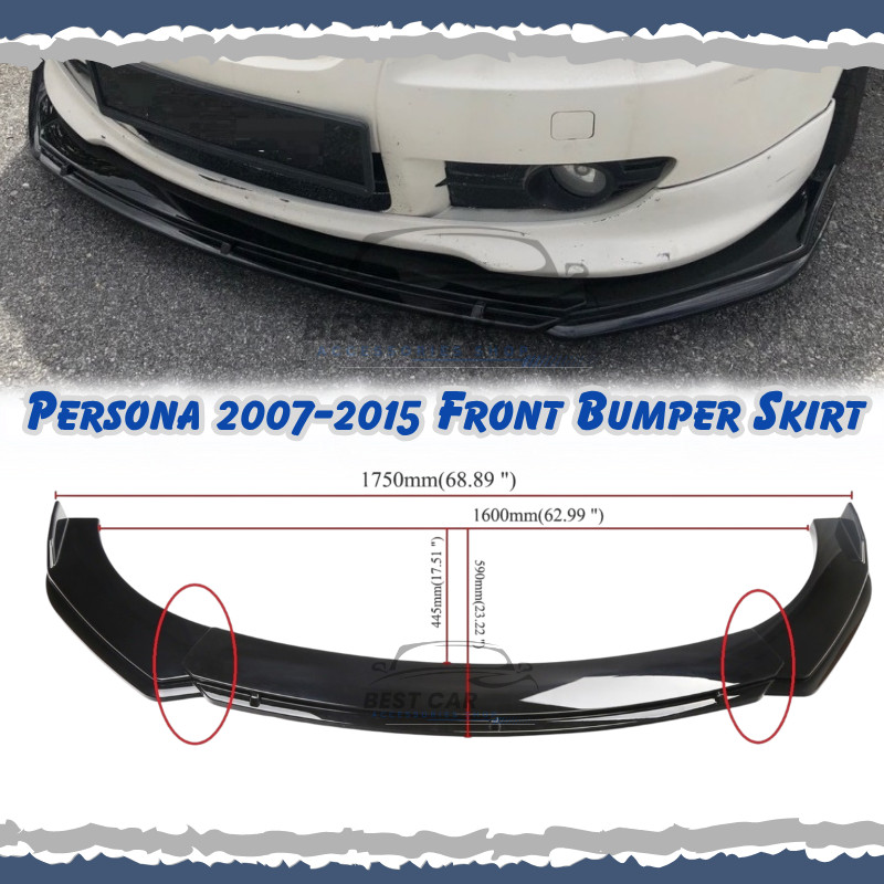 Proton Persona 2007-2015 Front Bumper Diffuser Lip Wrap Angle Splitters ...