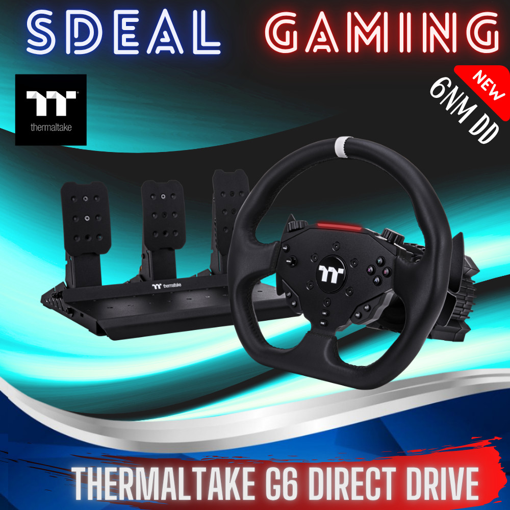 THERMALTAKE G6 DIRECT DRIVE BUNDLE SET WITH 3 PEDALS SIM RACING WHEEL ...