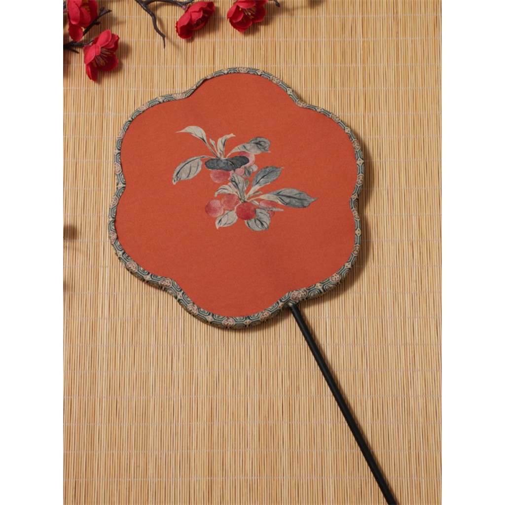 Cherry is Ripe Song Jin Special-Shaped Group Fan Long Short Handle Fan ...