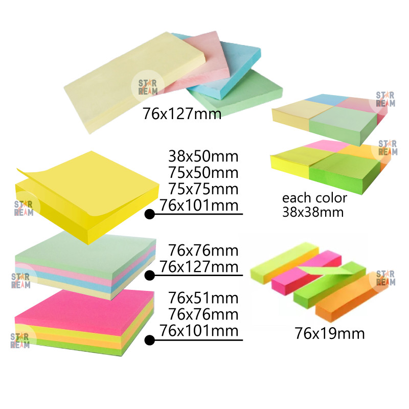 100pcs Sticky Note (Colorful/ Transparent)|Memo/ Note Pad/ Label Note ...