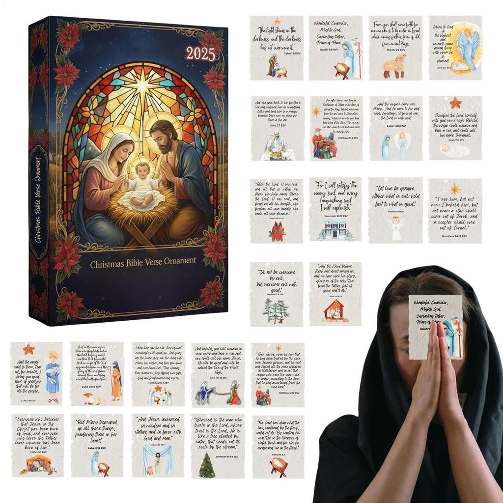 Bible Verse Advent Calendar 2025 Nativity 24 Days Christmas Countdown ...