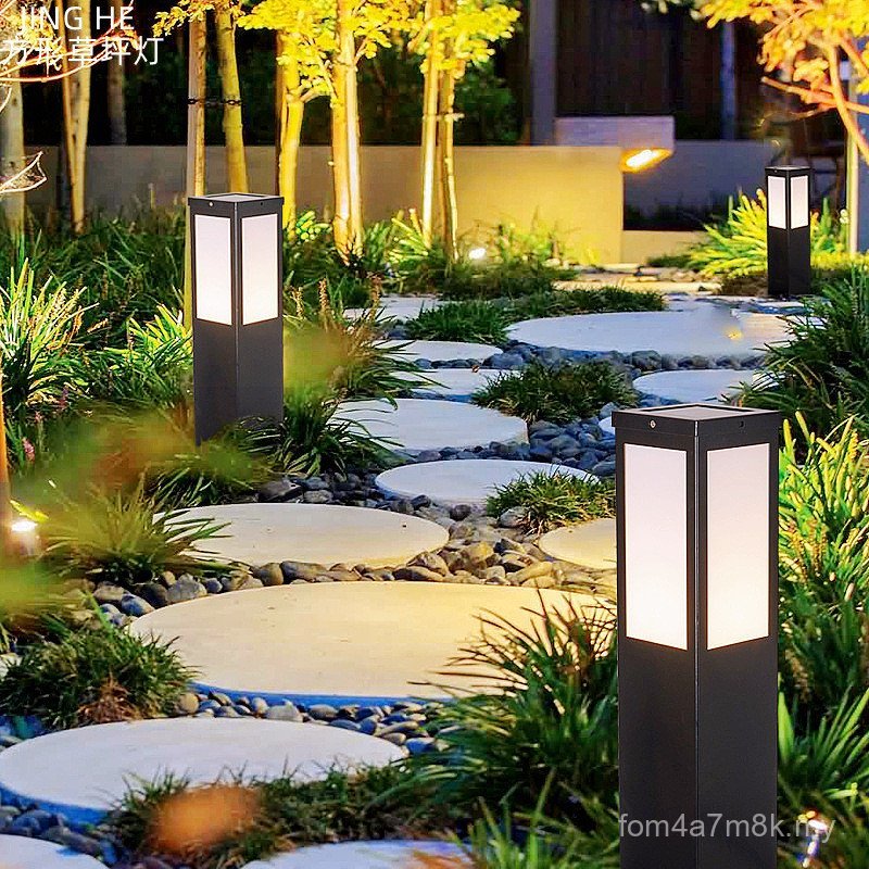 Lampu Rumput Persegi Lantai Kalis Air Suria Lampu Padang Rumput LED ...