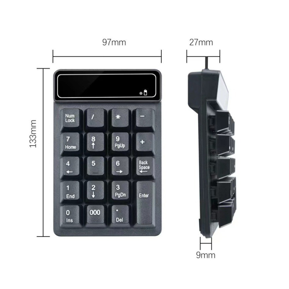 TEJ2303 Mechanical Feel 2.4G Wireless Numeric Keyboard Wired Keyboard ...