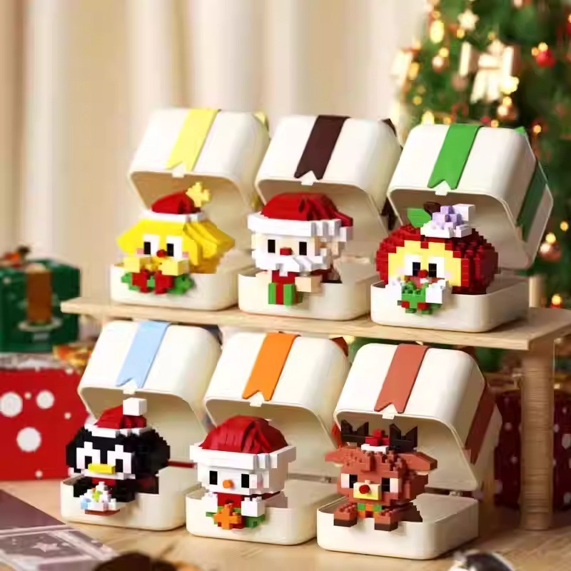 Christmas Gift Box Building Blocks Santa Claus Reindeer Mini Brick Toy ...