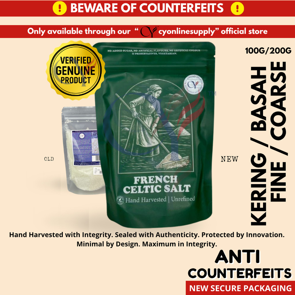 CY® French Celtic Salt [Coarse/Fine] Celtic French Salt [Kering/Basah ...