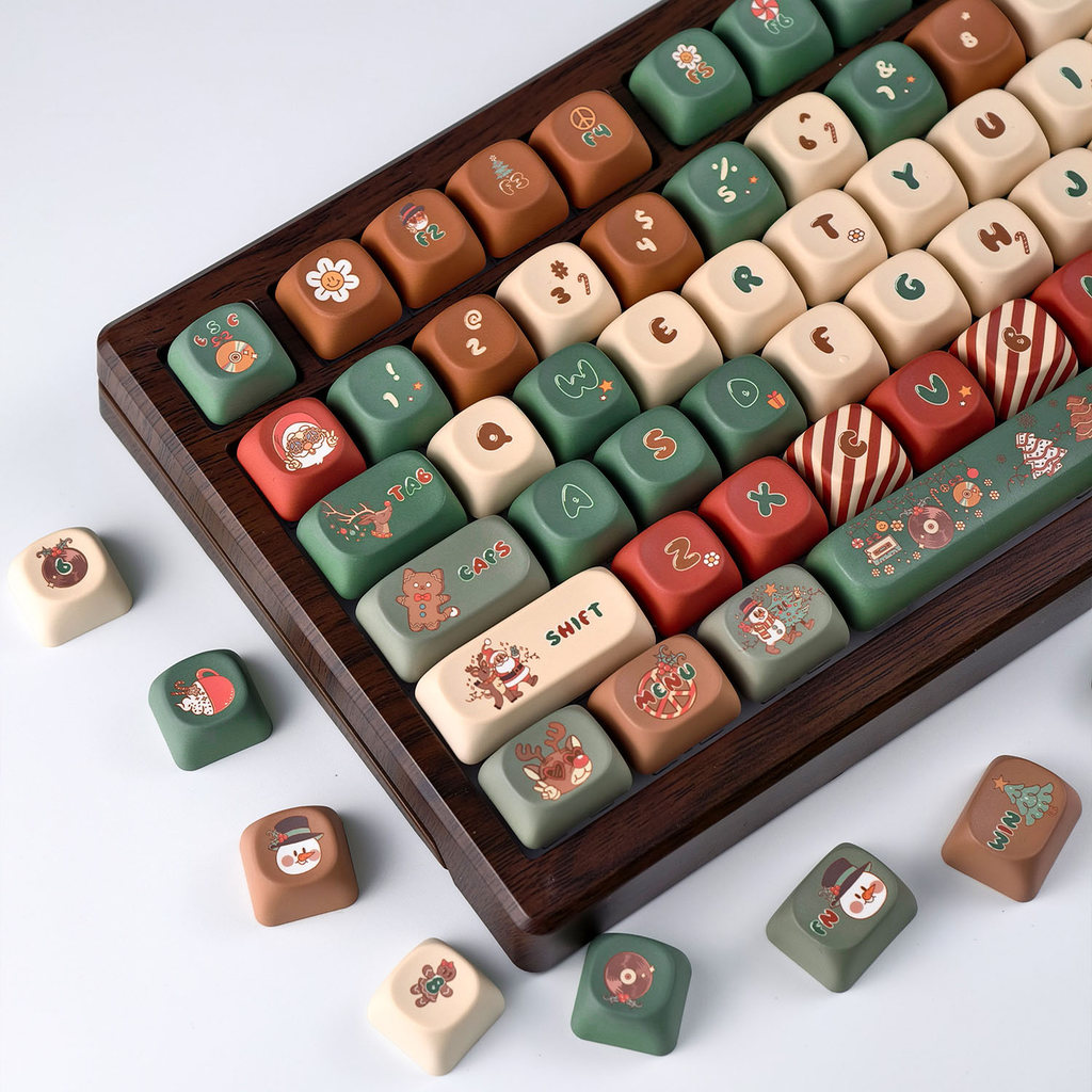 Merry Christmas Keycap MOA Profile 130 Keys PBT Dye Sub Aula F75 RK100 ...