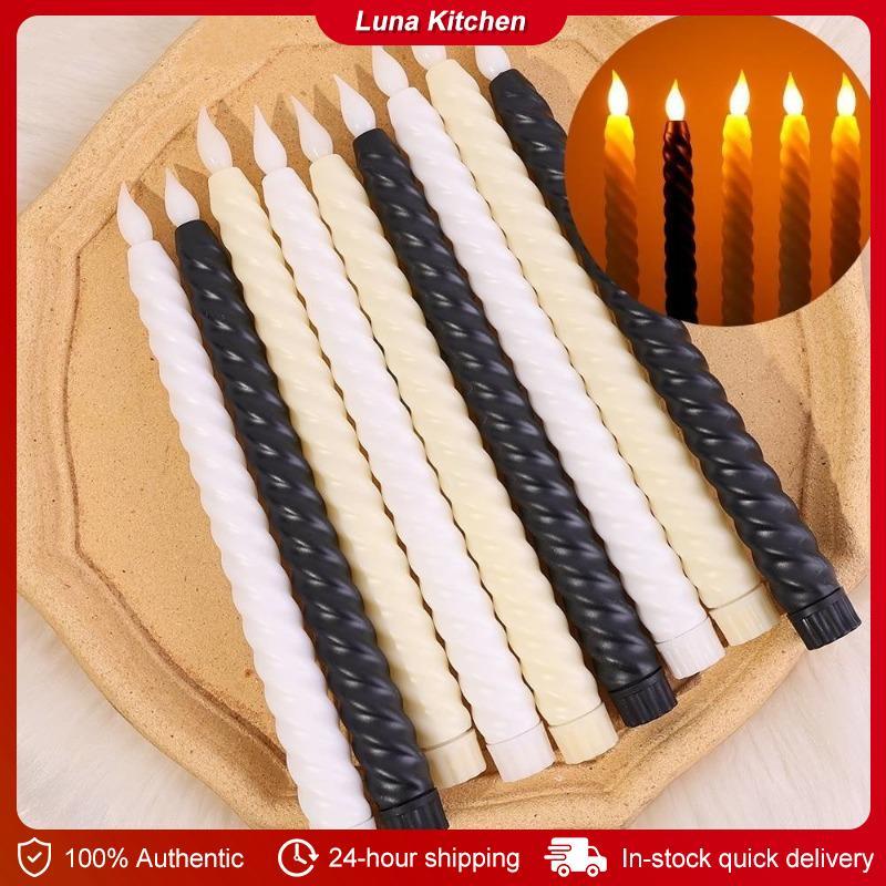 LED Candle Spiral Taper Candles Decorative Wedding 3D-Wick Realistic ...