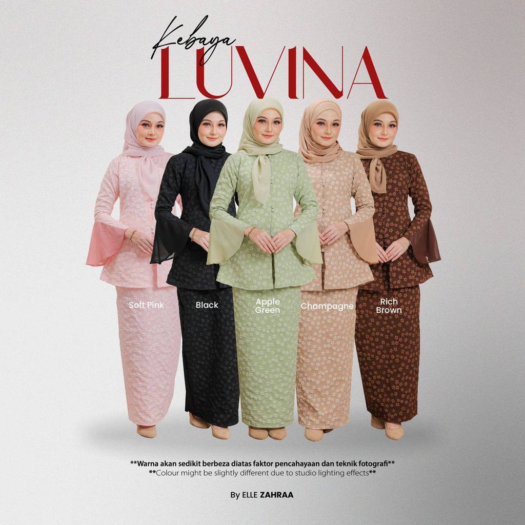LUVINA Baju Kebaya Loose Simple Minimalist Baju Wanita Muslimah Nursing ...