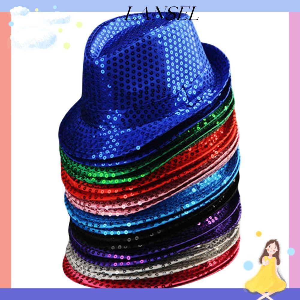 LA Panama Cap, Sequins Masquerade Jazz Hat, Fashion Stage Cosplay Shiny ...