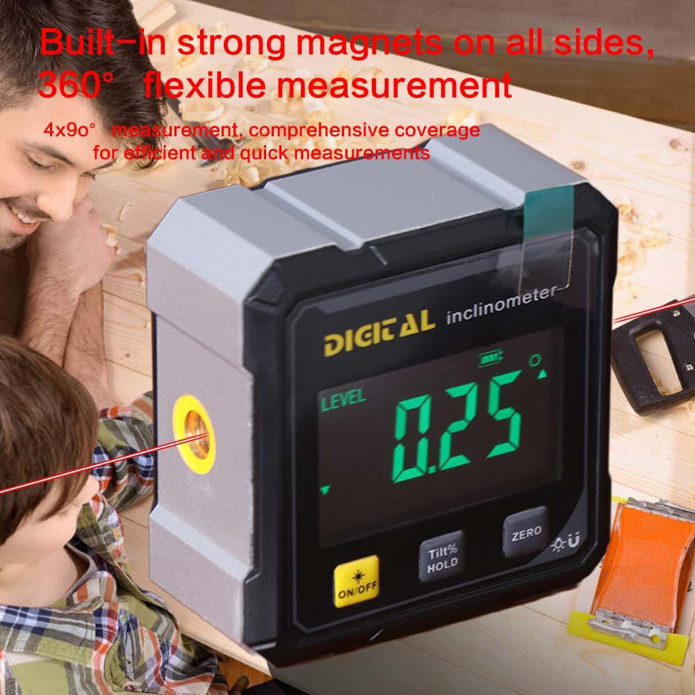 IVORY Display Angle Gauge, Four Sided Magnetic Suction Level Protractor ...