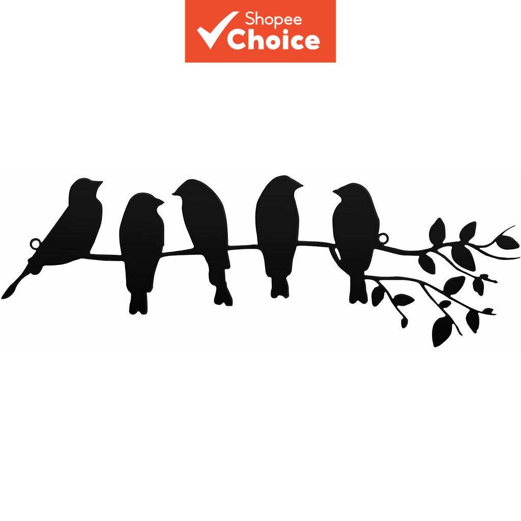 Metal Bird Wall Art Birds on the Branch Wall Decor Leaves with Birds ...