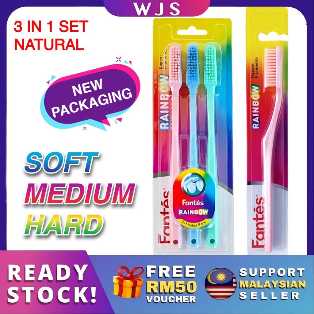 🇲🇾FREE RM50 VOUCHER🎁MLQ 3pcs Fantes Tooth Brush Natural Fante ...
