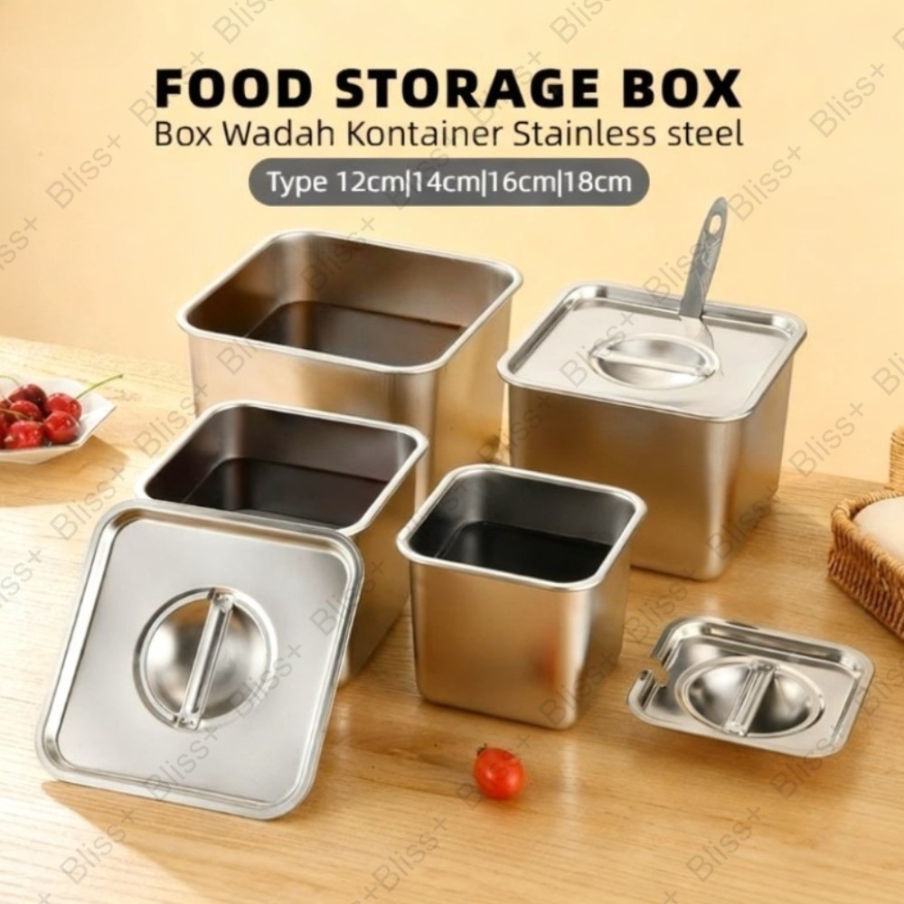 304 Stainless Steel Seasoning with Lid Square Bucket for Condiments ...
