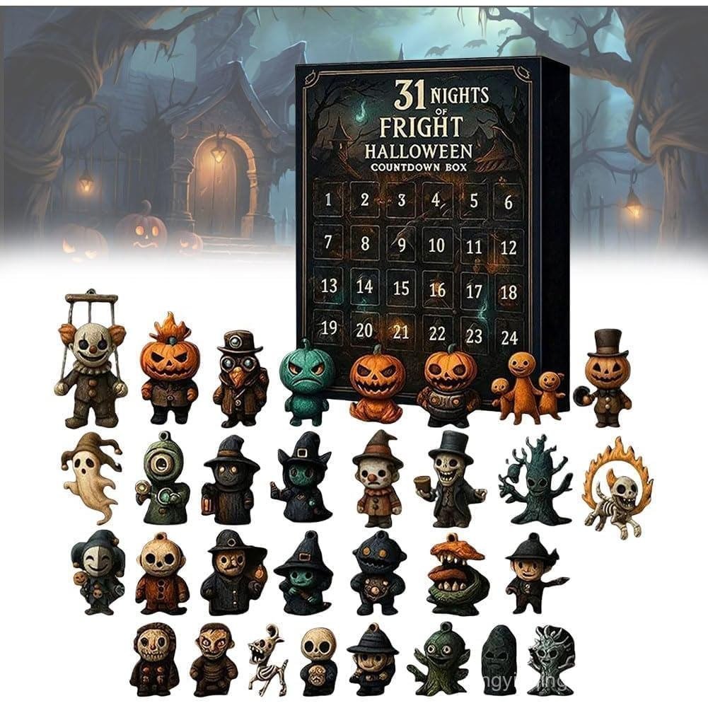 31 Nights of Fright Halloween Countdown Box with Figurines, Halloween ...