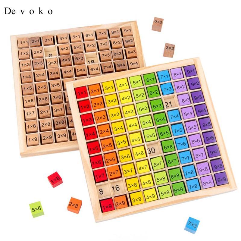 [Devoko] Wooden Multiplication Table, Times Table, Montessori Math ...