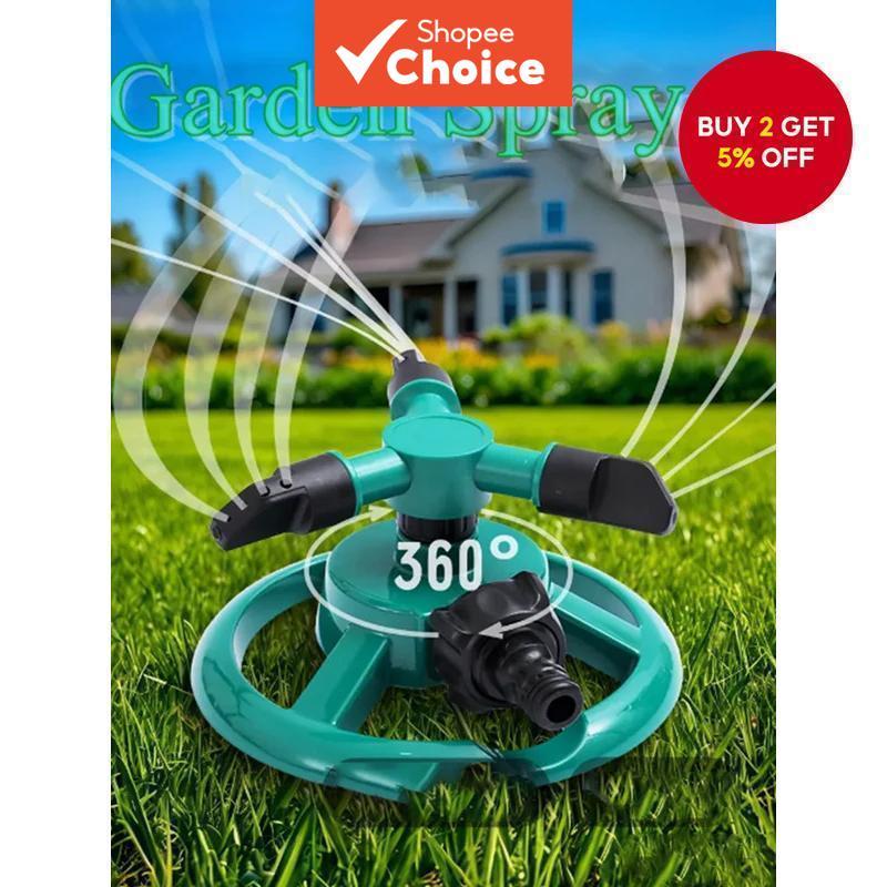 Lawn small disc sprinkler with three-pronged, rotatable plastic, 360 ...