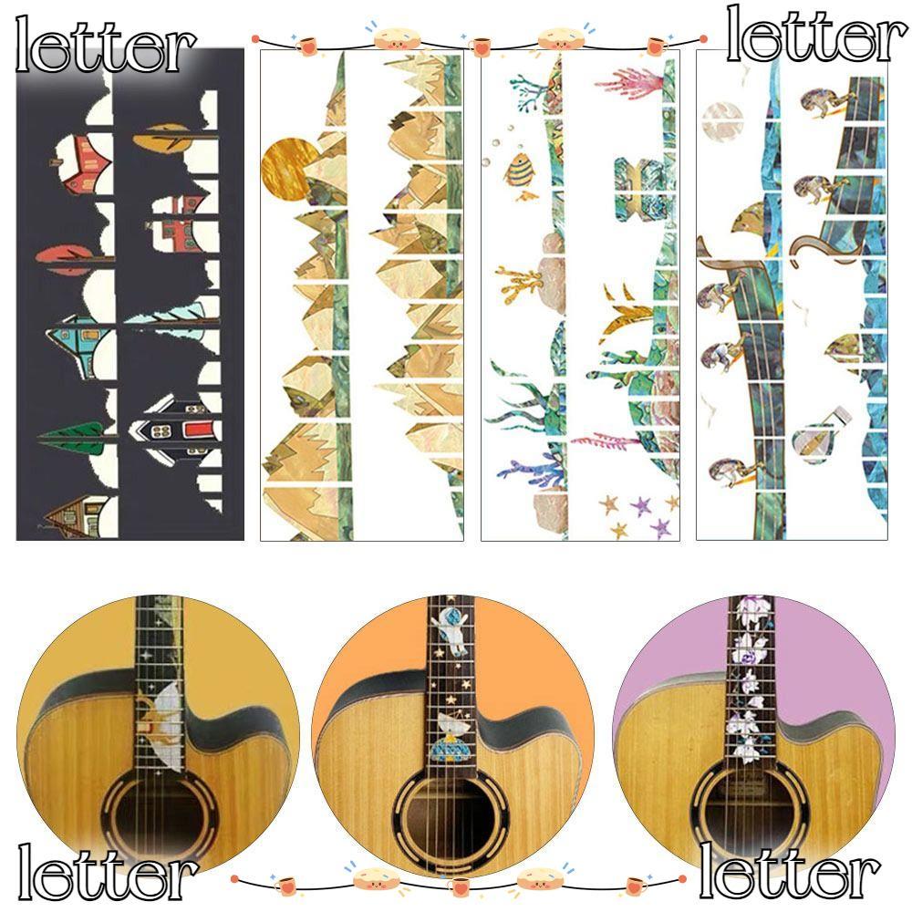 LETTER Guitar Fretboard Sticker, PVC Guitarra Accessories Bass Inlay ...