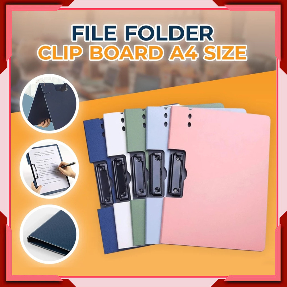 File Folder Clip A4 Size Signing Writing Board Document Holder | Shopee ...