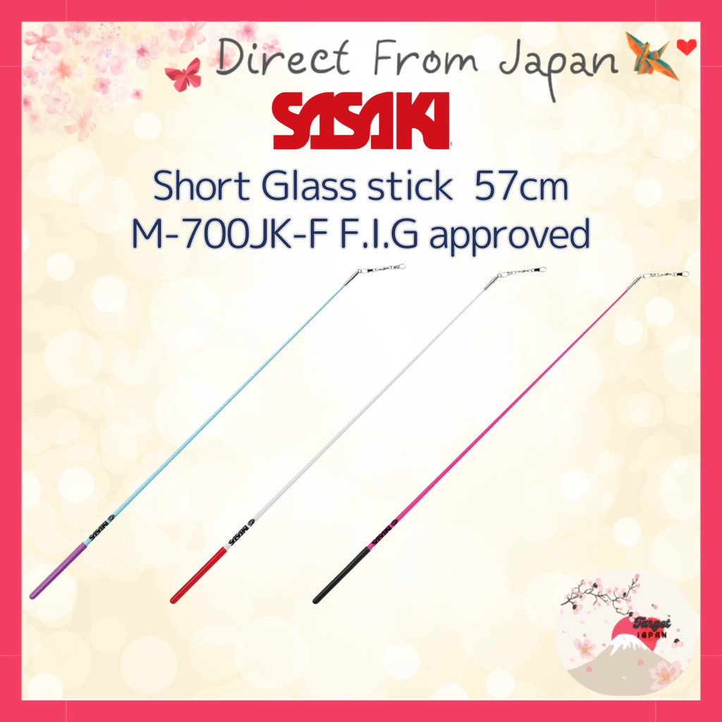SASAKI Rhythmic Gymnastics Ribbon short Glass Stick 57cm FIG Approved M ...