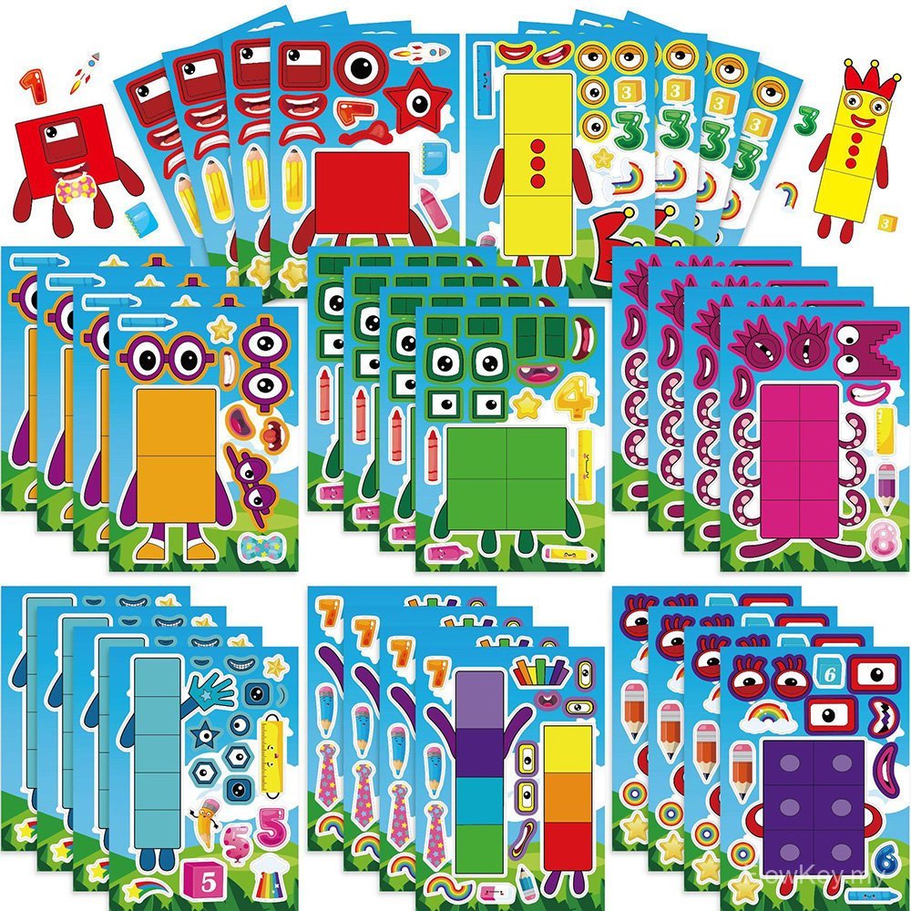 Number numberblocks Number Block Emoticon Stickers Handbook Stickers ...
