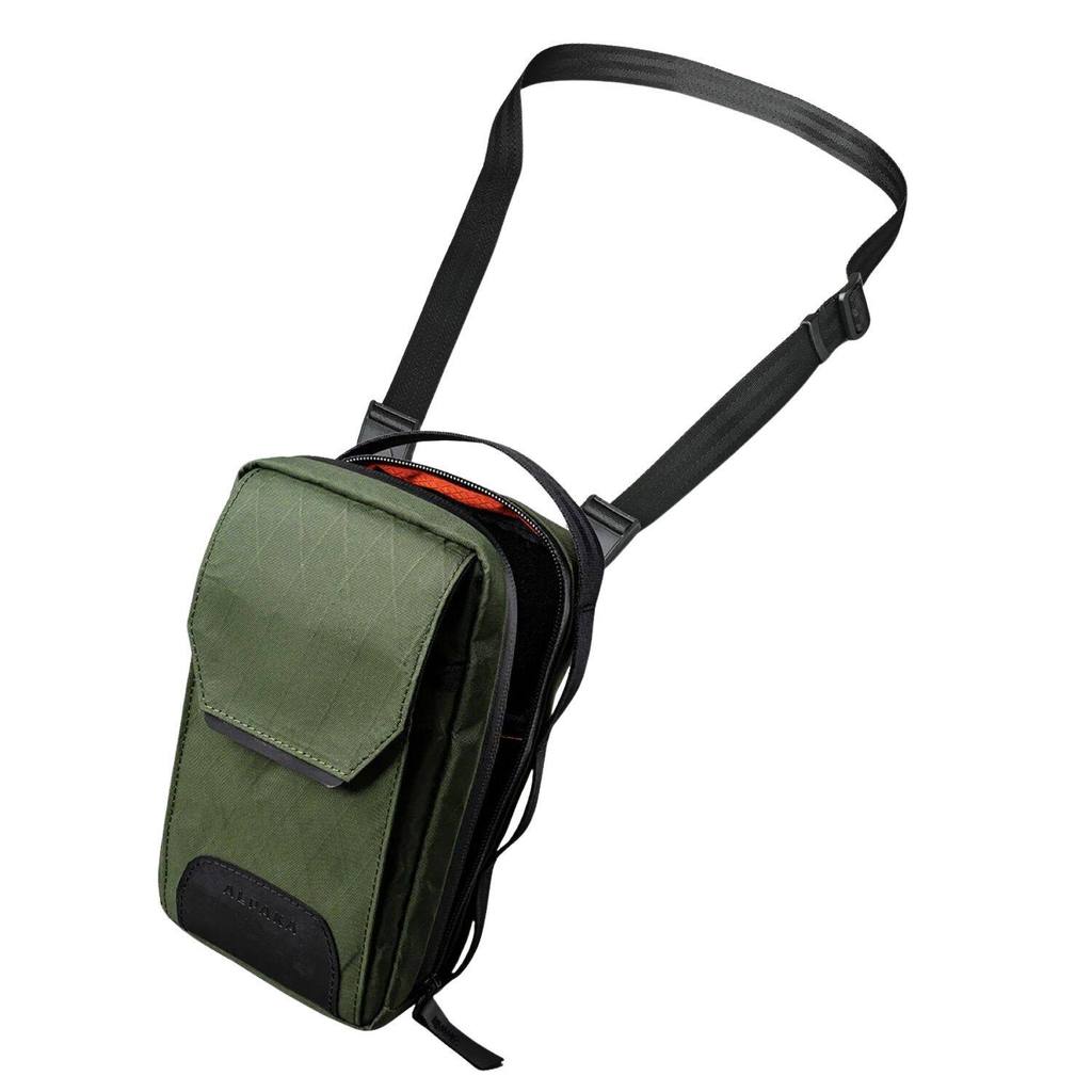 ALPAKA Modular Sling V2 - Crossbodytas, Schoudertas en Telefoontas met Magnetisch Telefoonvak, Afneembare Verstelbare Schouderriem en Waterdichte Ritsen (Axogrid 300D Groen