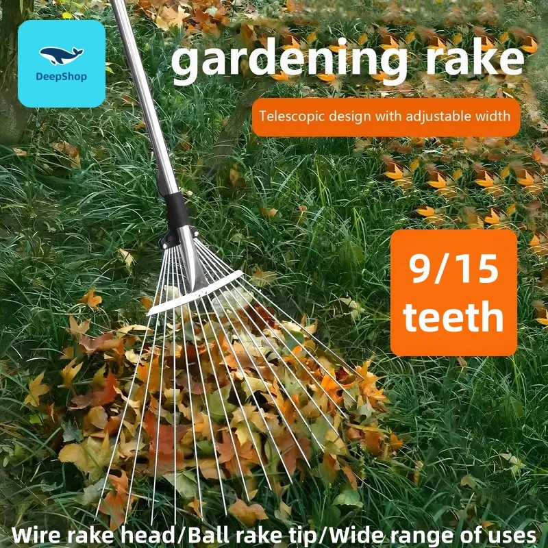 Scalable Iron Rake Grass Rake Garden Steel Leaf Raker Pencakar Rumput ...