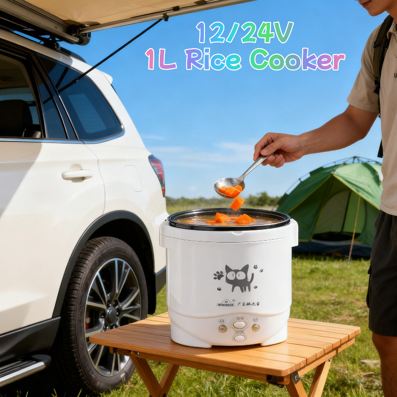 12/24V 1L Rice Cooker Car Truck Food Soup Mini Rice Cooker Pemakai ...