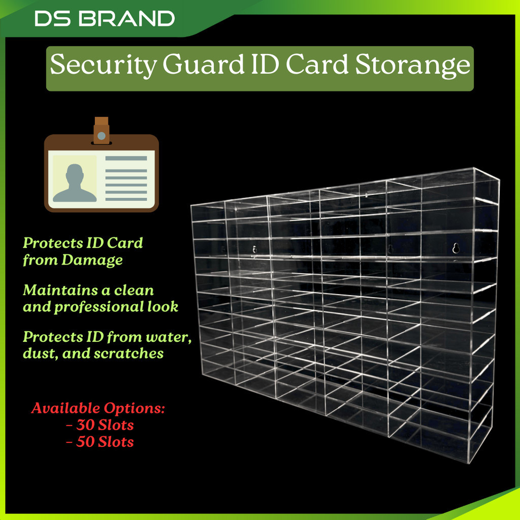 Rak Kad Akrilik / Acrylic ID Card Organizer Security DS BRAND E1 ...