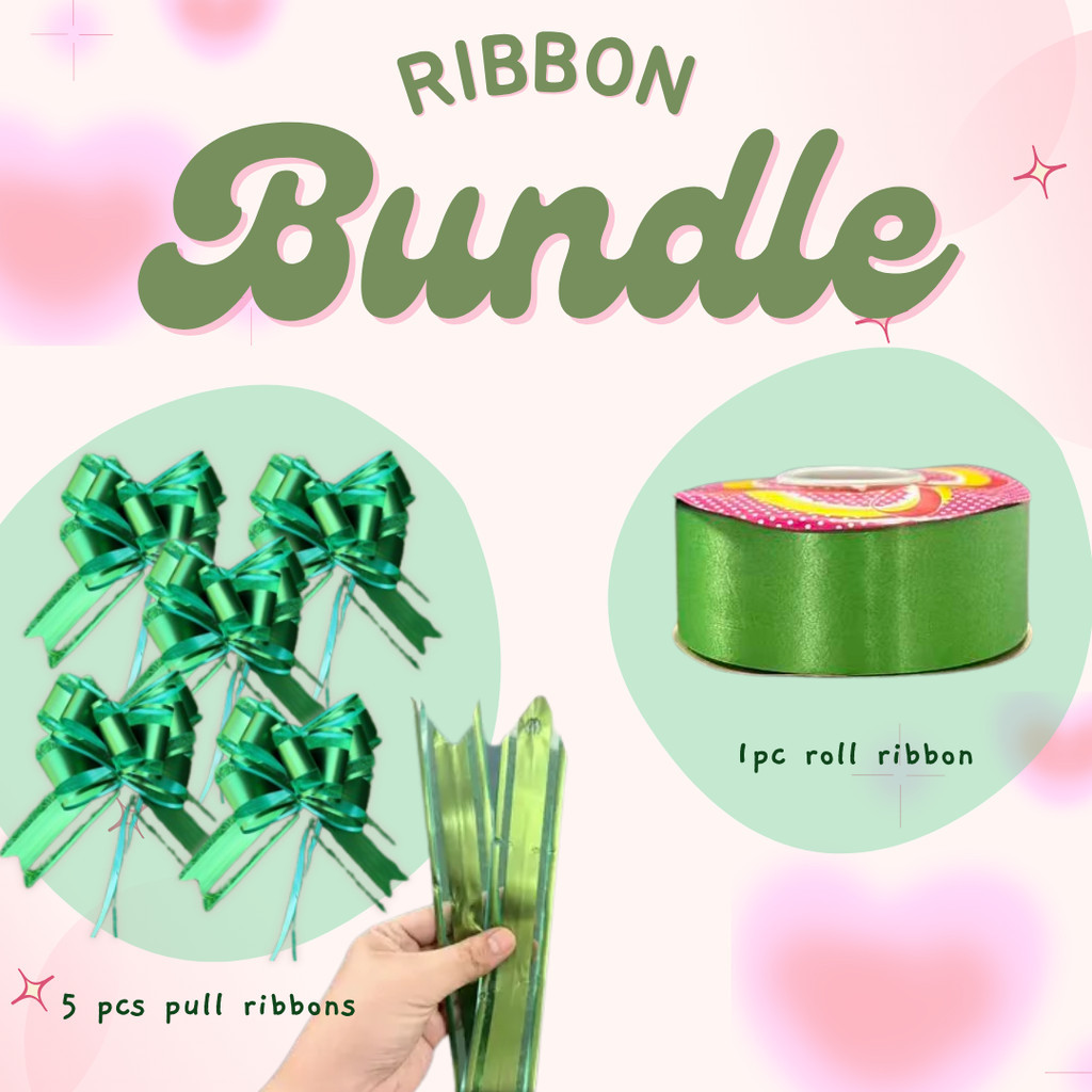 Emart Decorative Ribbon Combo – Pull Ribbon (5pcs) + Roll Ribbon (1pc ...