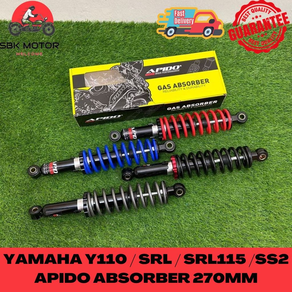 APIDO 270mm Rear Absorber Yamaha Y110 SRL 110 SRL115 SS2 Heavy Duty ...
