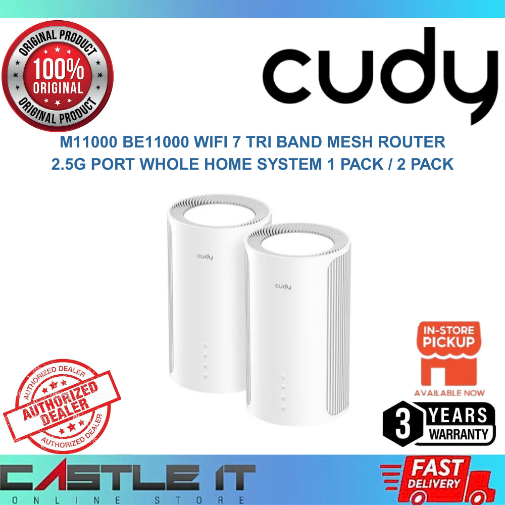 Cudy M11000 BE11000 WiFi 7 Tri Band Mesh Router 2.5G Port Whole Home ...