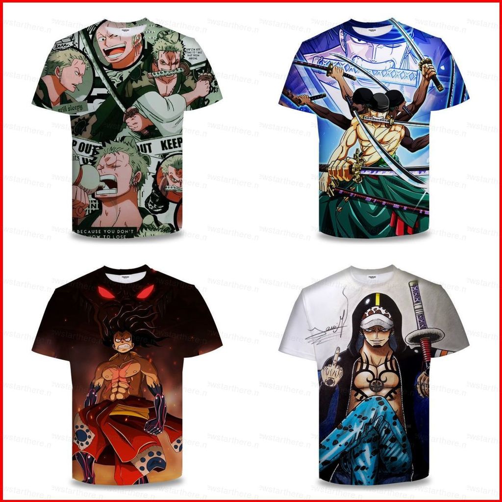 ONE PIECE Luffy Roronoa Zoro Cosplay cloth for kids 3D T-shirt boys ...