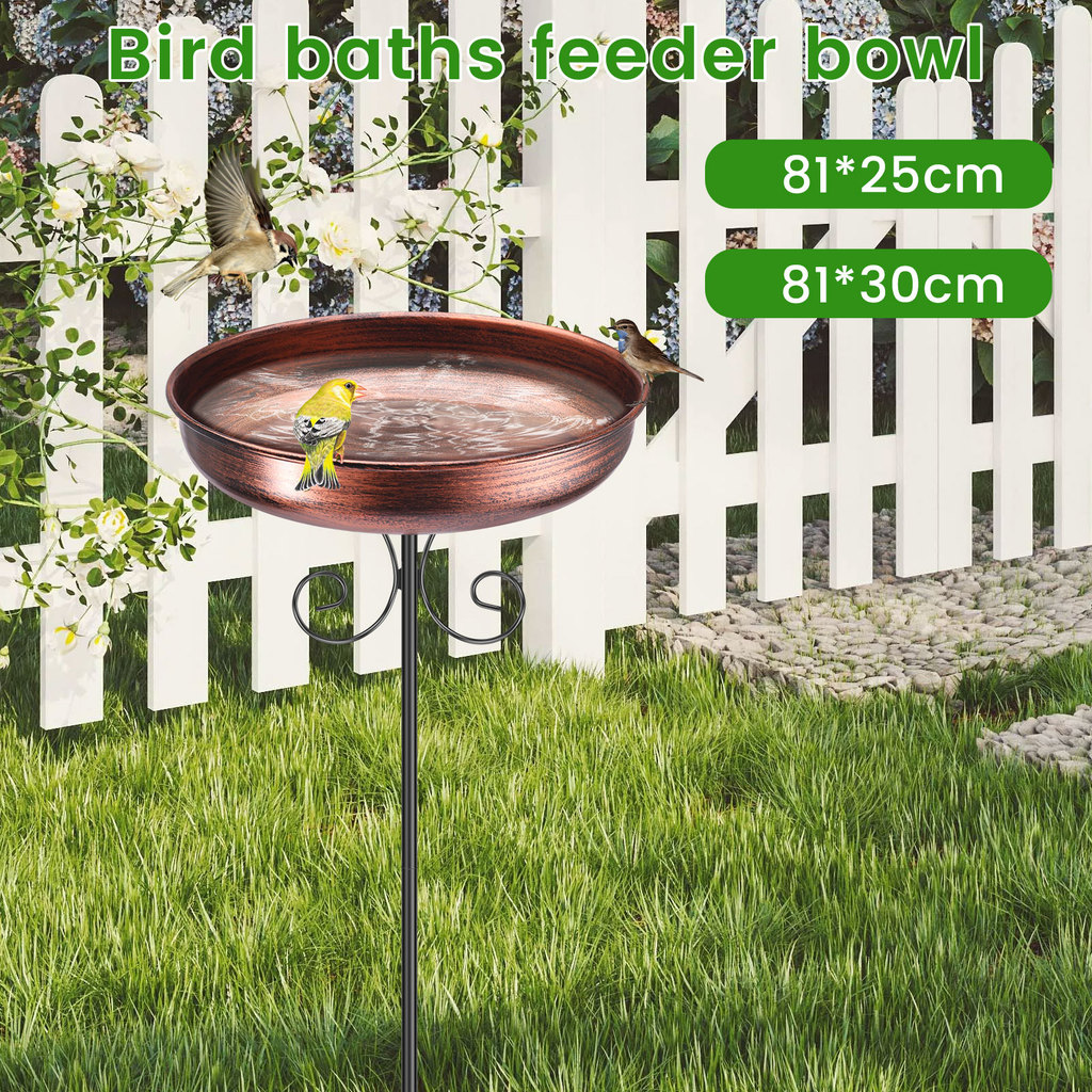 Metal Outdoor Standing Bird Bath Enduring Bird Bath Feeder Bowl ...