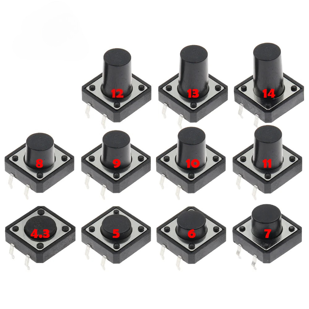 10PCS Tactile Tact Mini Push Button Switch Micro switch 12x12 12*12*4 ...