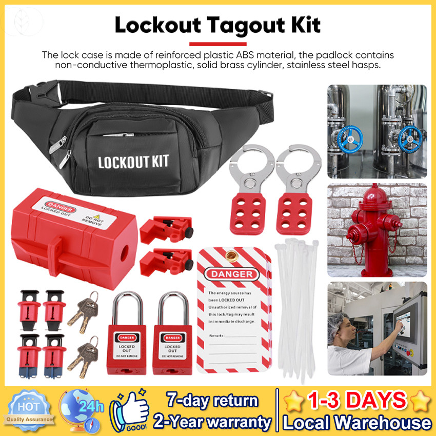 2Days⭐Malaysia⭐ 39pcs - Lock Off Kit For Electricians, Safety Lockout ...