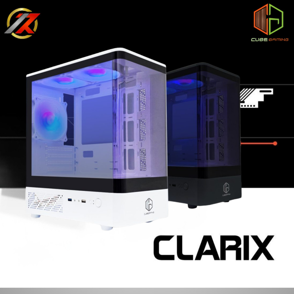 CUBE GAMING CLARIS Casing - mATX Gaming Case - Panoramic View - Front ...