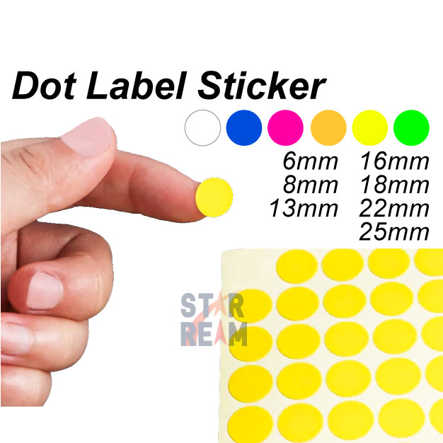Ready Stock KL) 10's Self Adhesive Round Label Sticker Multiple Size ...