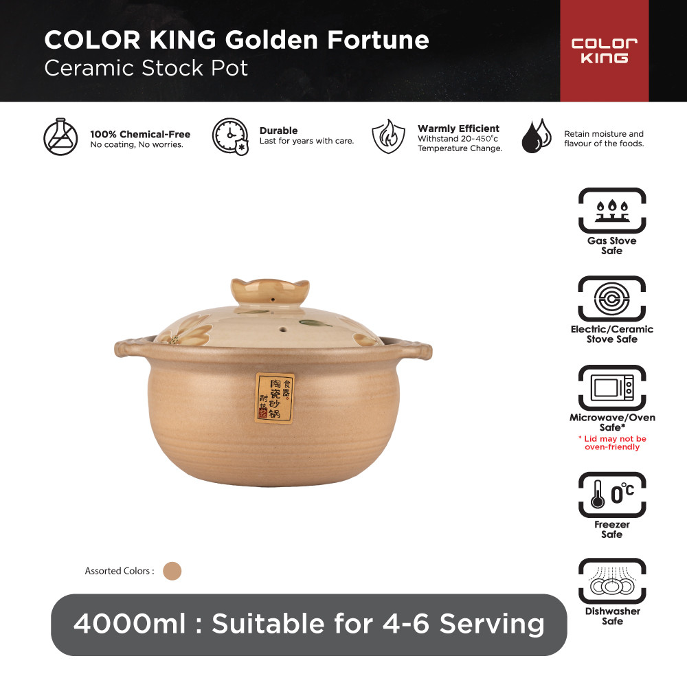 Color King JINWUSHAO Ceramic Stock Pot (4000ML) - GOLDEN FORTUNE ...