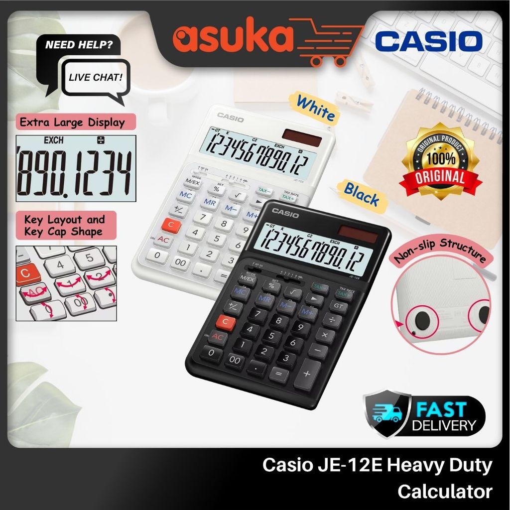 CASIO DE-12E Digit Big Ergonomic Desk Calculator User Guide - View #7