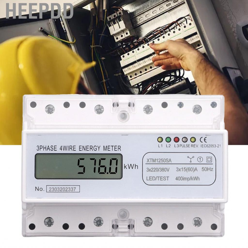 HEEPDD Energy Meter 35Mm Wattmeter Rail for Din Table Tester LCD 7P ...