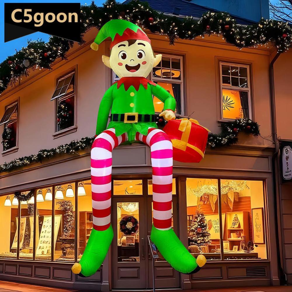 C5GOON 4ft-8.2ft Christmas Inflatable Set Santa Snowman LED Air Blown ...