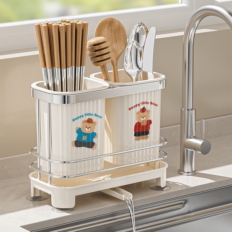 Chopstick Holder Kitchen Spoon Fork Storage Rack Countertop Drainable ...