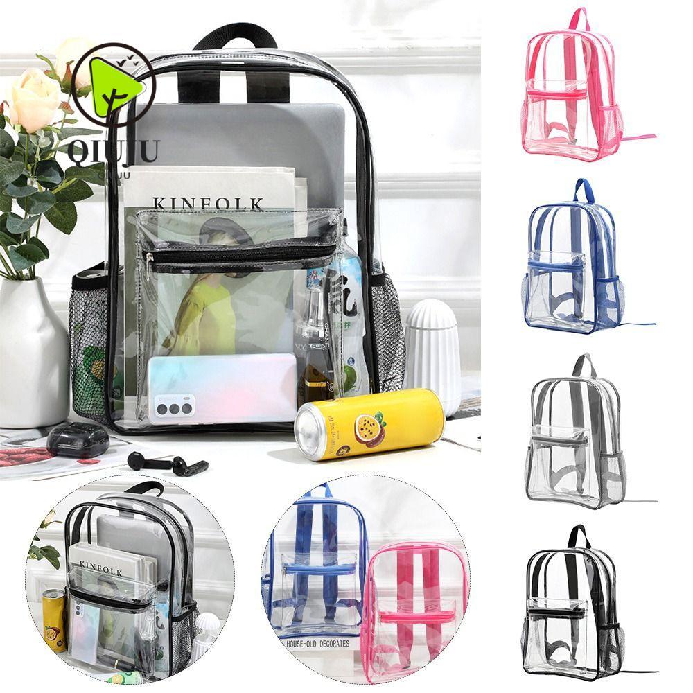 QIUJUU Transparent Backpack, Large Capacity Storage PVC Knapsack ...