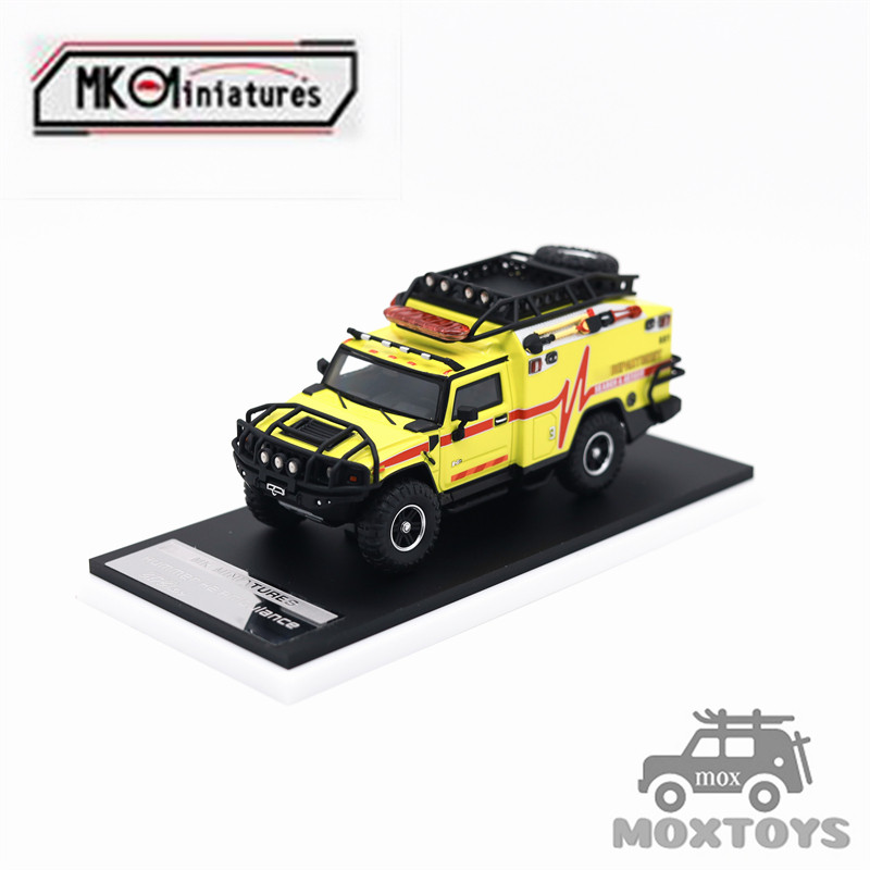 New In Stock Mk Miniatures 1:64 Hummer H2 Ambulance Alloy Miniature