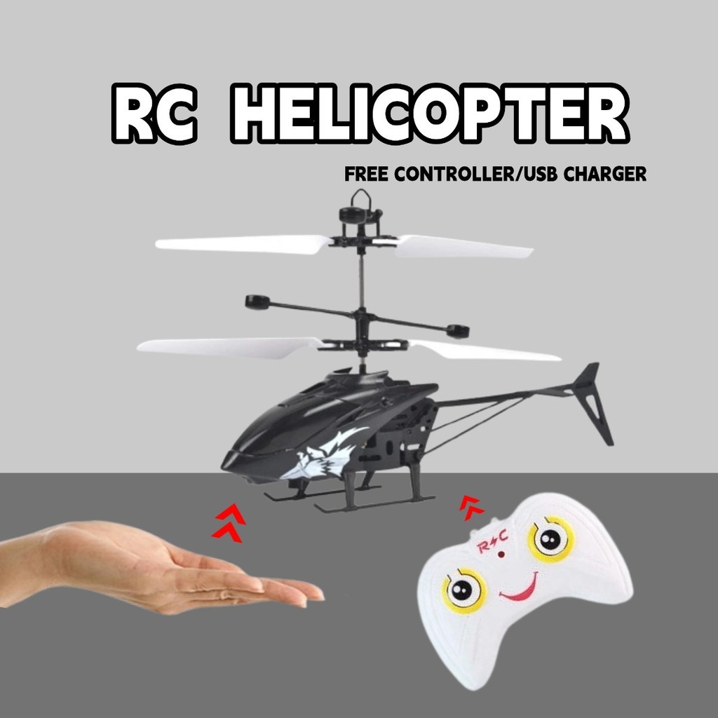 Rc Helicopter Remote Control Mini Dark Wolf Helicopter with Led Gesture ...