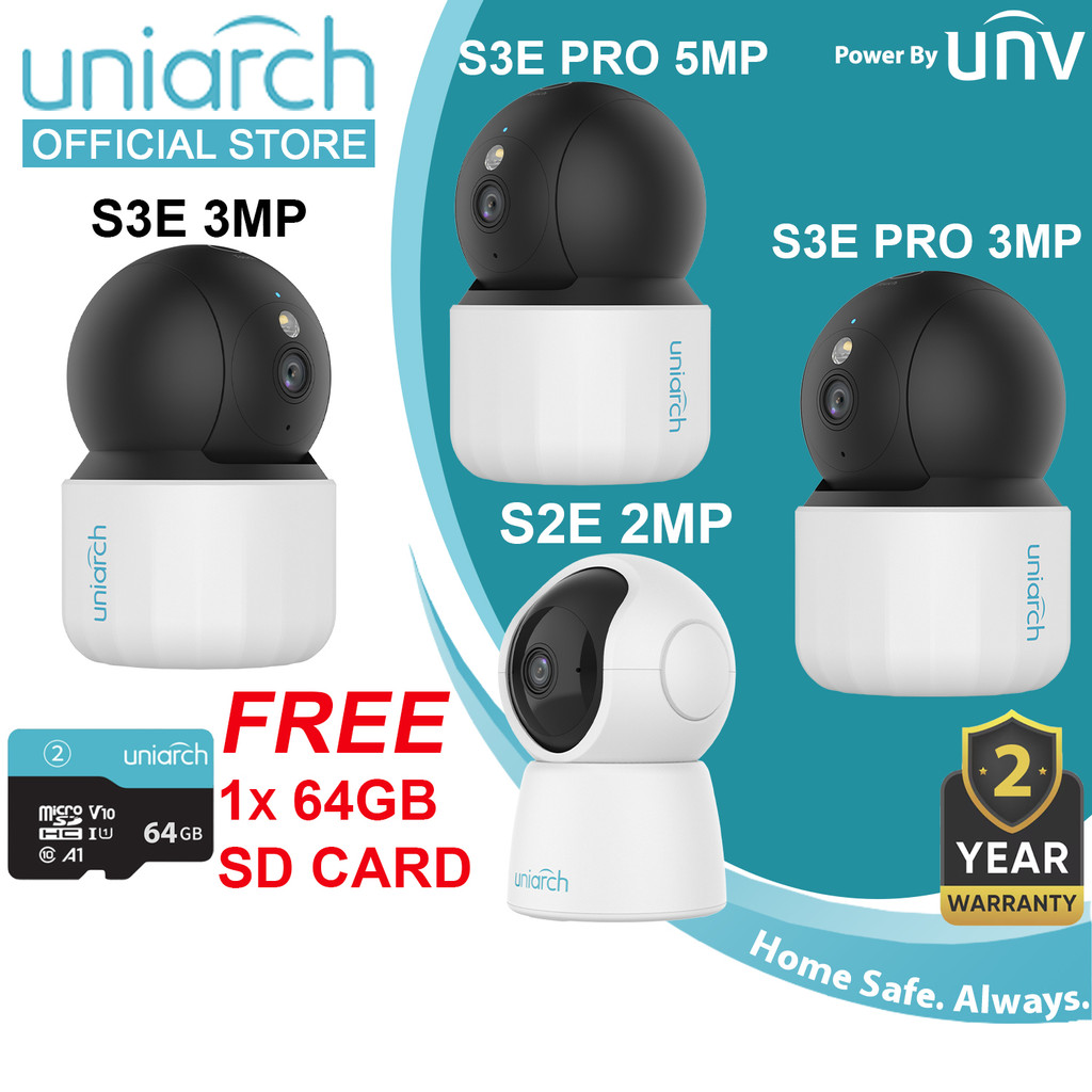 Uniarch Indoor Model S2E 2MP/S3E 3MP/S3E Pro 3MP 5MP Two Way Talk ...