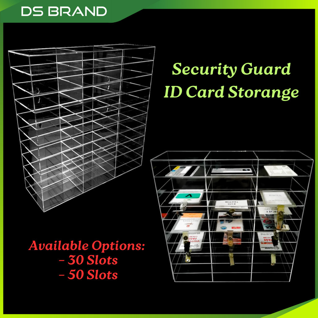 Rak Kad ID Akrilik / Acrylic ID Card Box Security Guard DS BRAND M5 ...