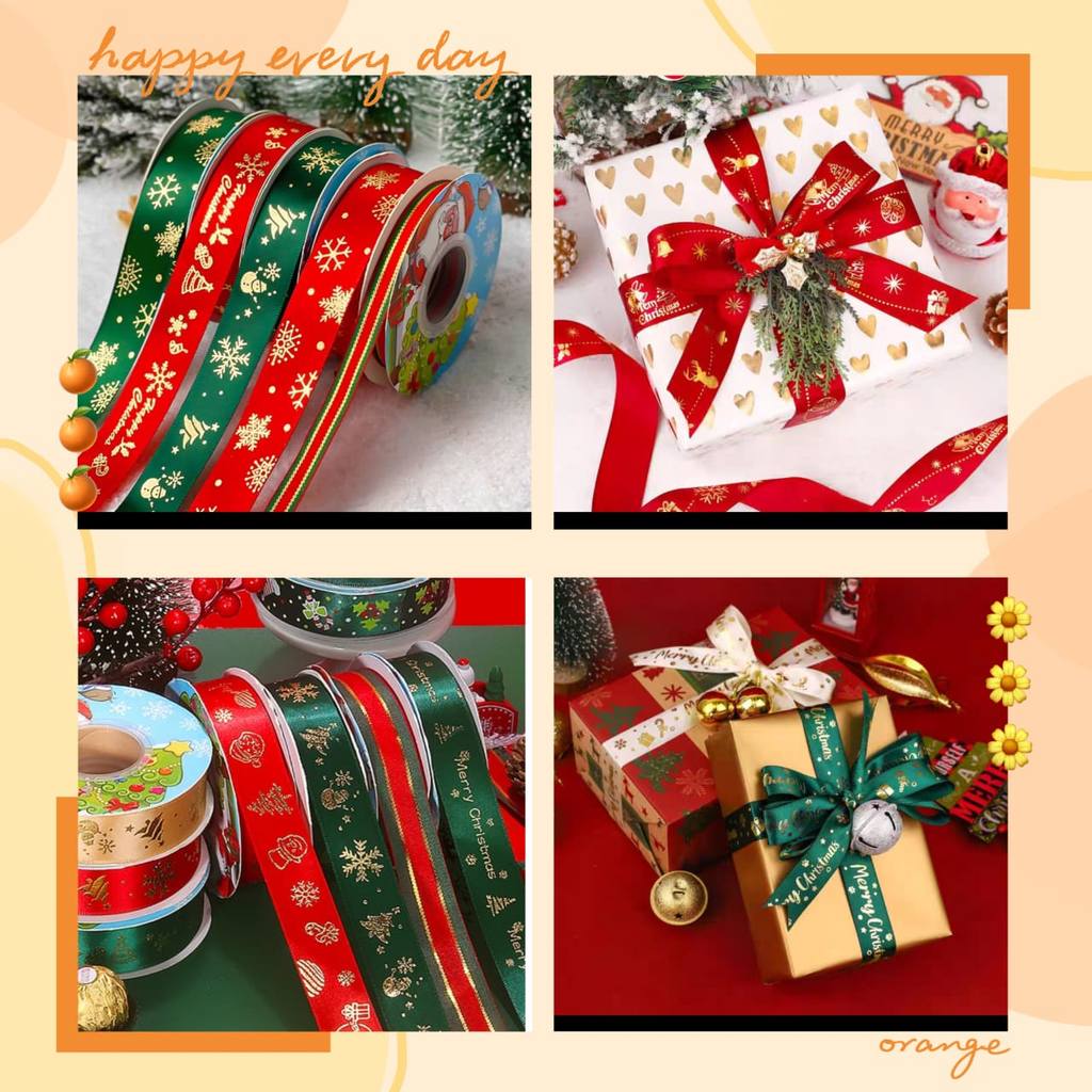 11Meter/22 Meter Christmas Ribbon Wrapping Ribbon Gift Box Packaging ...